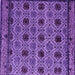 Square Machine Washable Abstract Purple Modern Area Rugs, wshabs4359pur