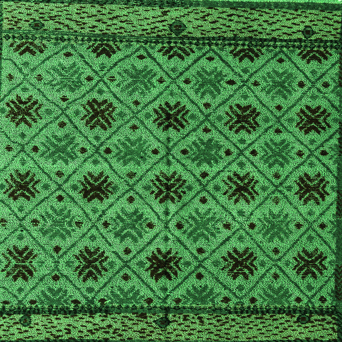 Square Abstract Green Modern Rug, abs4359grn