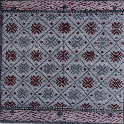 Square Abstract Dark Gray Modern Rug, abs4359