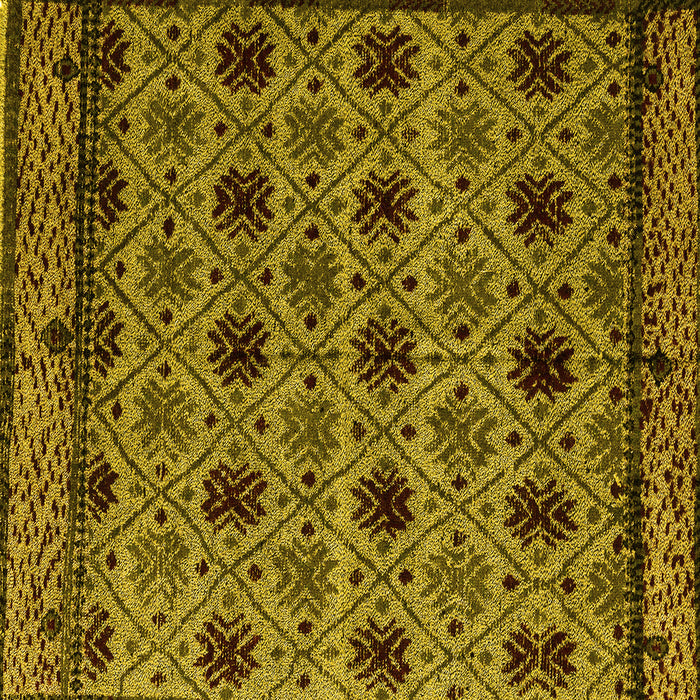 Square Machine Washable Abstract Yellow Modern Rug, wshabs4359yw