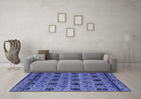 Machine Washable Abstract Blue Modern Rug, wshabs4359blu