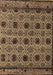 Machine Washable Abstract Brown Modern Rug, wshabs4359brn