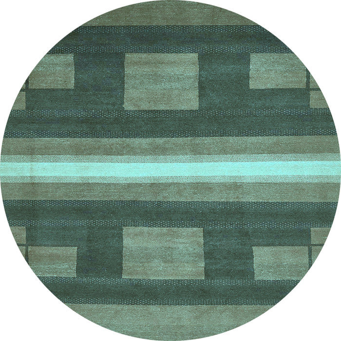 Round Abstract Light Blue Modern Rug, abs435lblu