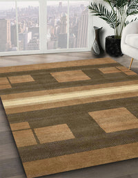 Abstract Bronze Brown Modern Rug, abs435