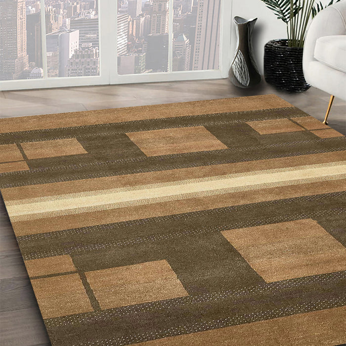 Machine Washable Abstract Bronze Brown Rug in a Family Room, wshabs435