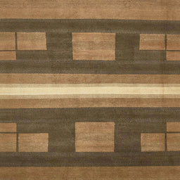 Square Machine Washable Abstract Bronze Brown Rug, wshabs435
