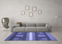 Machine Washable Abstract Blue Modern Rug, wshabs435blu