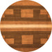 Round Abstract Orange Modern Rug, abs435org