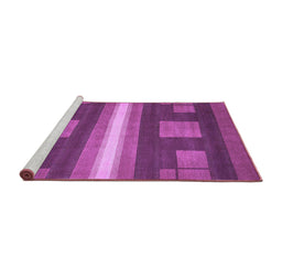 Sideview of Machine Washable Abstract Purple Modern Area Rugs, wshabs435pur