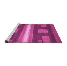Sideview of Machine Washable Abstract Pink Modern Rug, wshabs435pnk