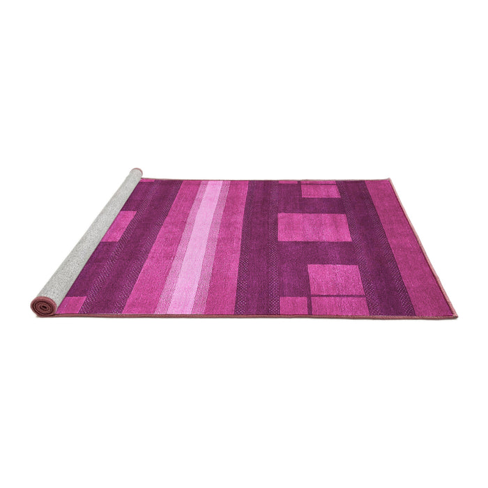 Sideview of Machine Washable Abstract Pink Modern Rug, wshabs435pnk