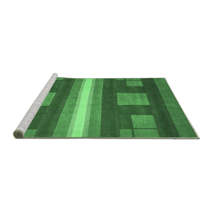 Sideview of Machine Washable Abstract Emerald Green Modern Area Rugs, wshabs435emgrn