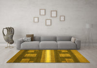 Machine Washable Abstract Yellow Modern Rug, wshabs435yw