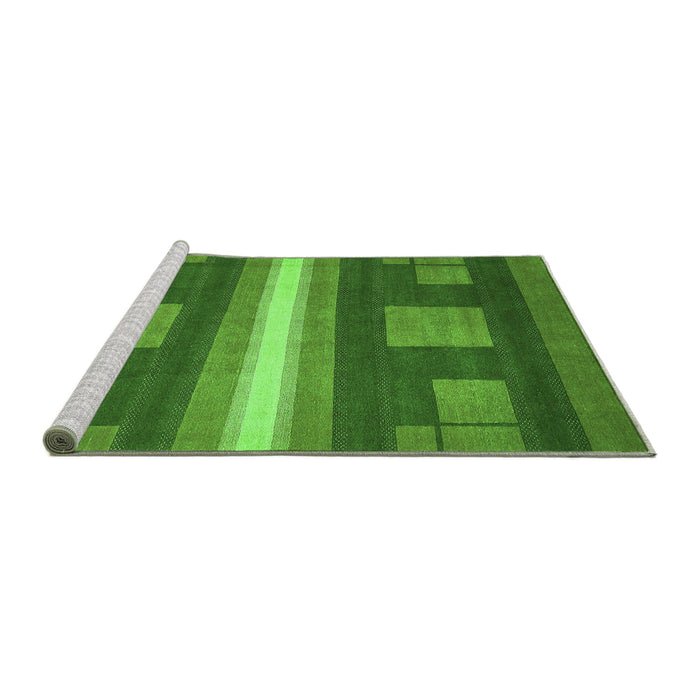 Sideview of Machine Washable Abstract Green Modern Area Rugs, wshabs435grn