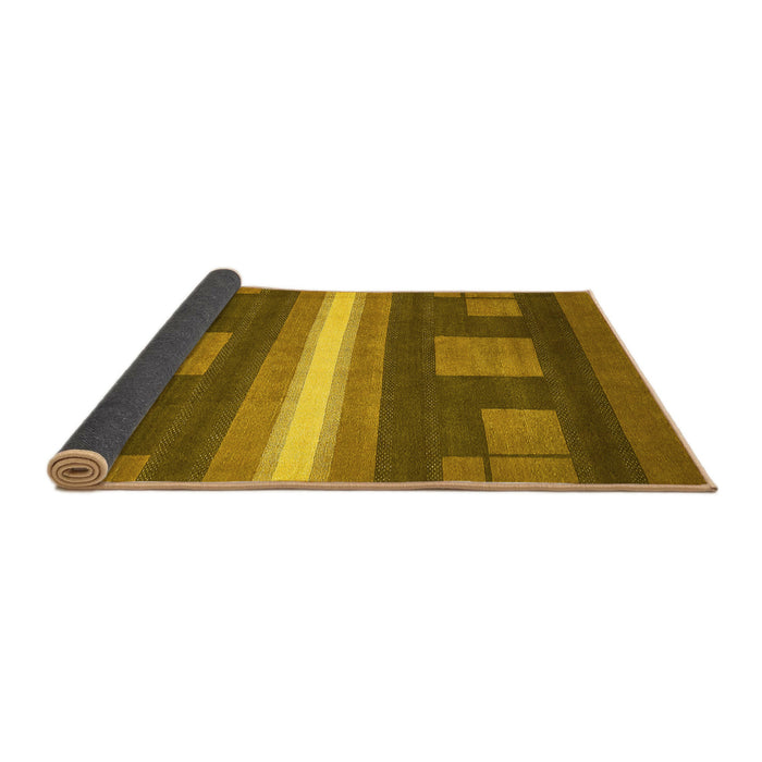 Sideview of Abstract Yellow Modern Rug, abs435yw