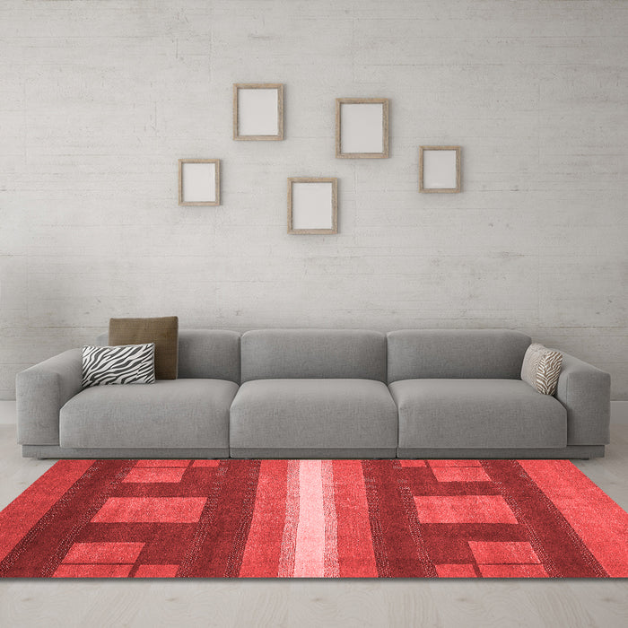 Modern Red Washable Rugs