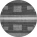 Round Machine Washable Abstract Gray Modern Rug, wshabs435gry