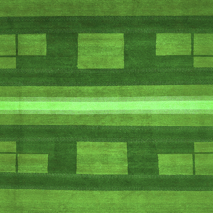 Square Abstract Green Modern Rug, abs435grn
