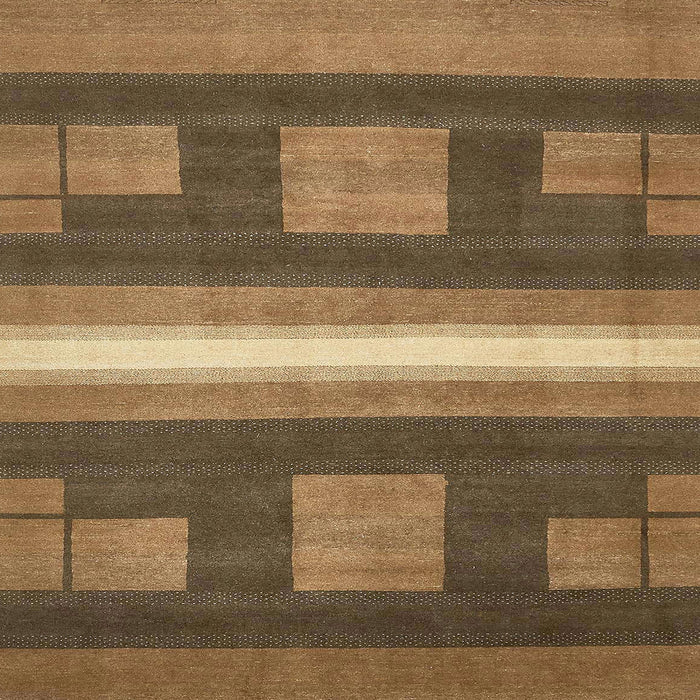 Square Abstract Bronze Brown Modern Rug, abs435