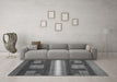 Machine Washable Abstract Gray Modern Rug in a Living Room,, wshabs435gry