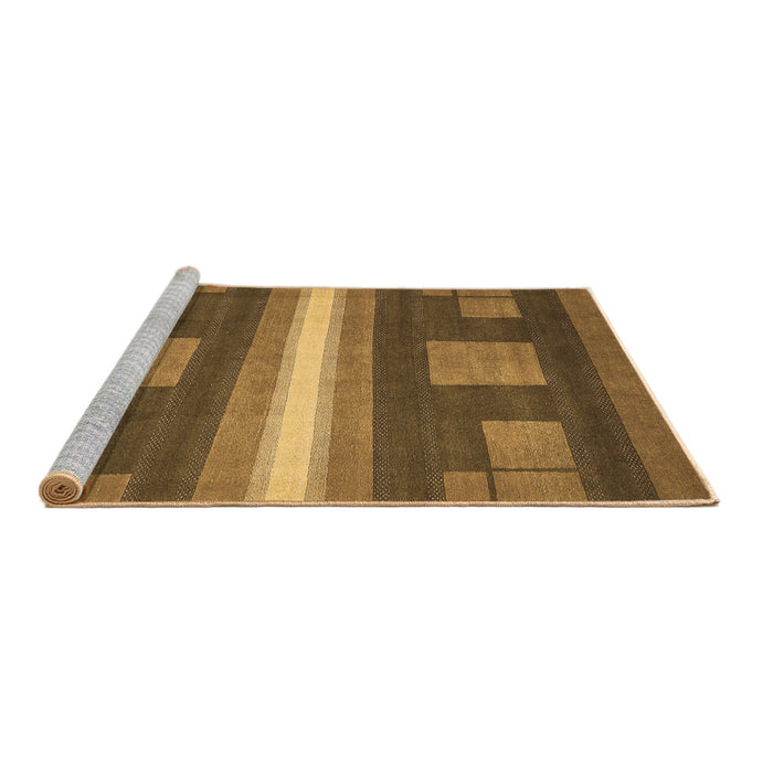 Sideview of Machine Washable Abstract Brown Modern Rug, wshabs435brn