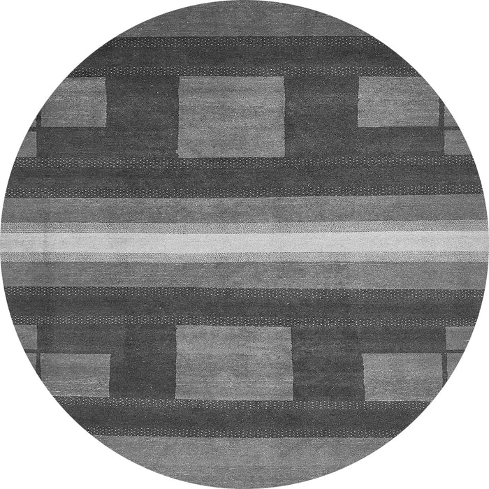 Round Abstract Gray Modern Rug, abs435gry