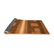 Sideview of Abstract Orange Modern Rug, abs435org