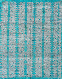 Machine Washable Abstract Blue Rug, wshabs4360