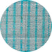 Round Abstract Blue Modern Rug, abs4360