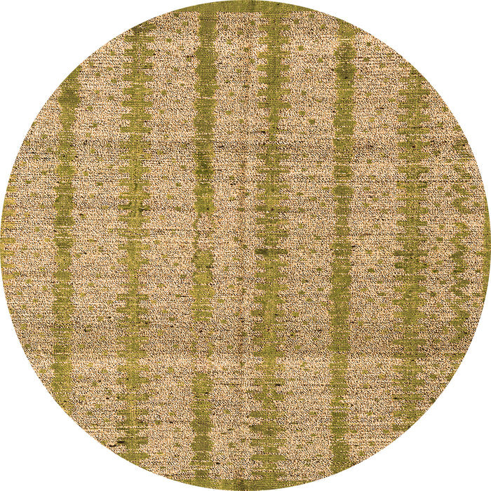 Round Machine Washable Abstract Orange Modern Area Rugs, wshabs4360org