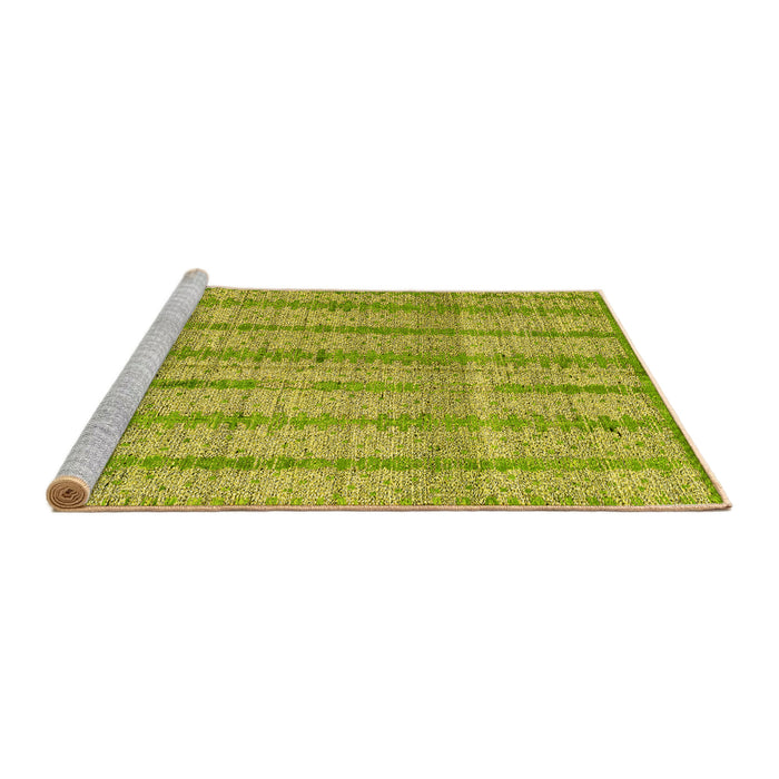 Sideview of Machine Washable Abstract Yellow Modern Rug, wshabs4360yw