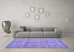 Machine Washable Abstract Purple Modern Area Rugs in a Living Room, wshabs4360pur