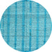 Round Abstract Light Blue Modern Rug, abs4360lblu