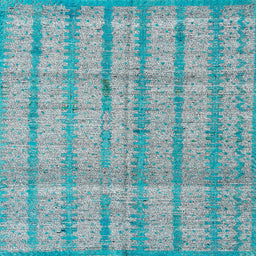 Square Abstract Blue Modern Rug, abs4360