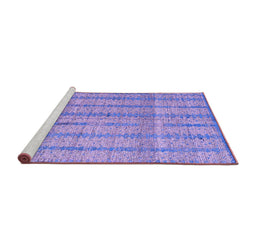 Sideview of Machine Washable Abstract Purple Modern Area Rugs, wshabs4360pur