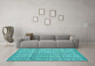 Machine Washable Abstract Turquoise Modern Area Rugs in a Living Room,, wshabs4360turq