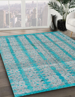 Machine Washable Abstract Blue Rug in a Family Room, wshabs4360