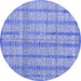 Round Abstract Blue Modern Rug, abs4360blu