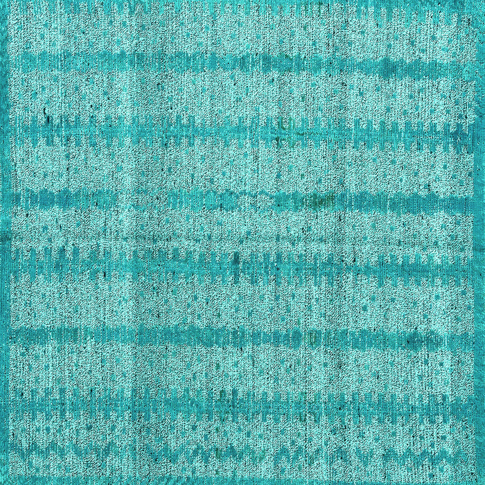 Square Abstract Turquoise Modern Rug, abs4360turq