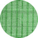 Round Abstract Emerald Green Modern Rug, abs4360emgrn