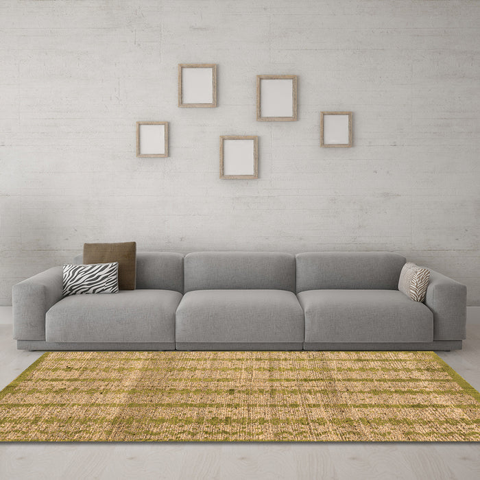 Machine Washable Abstract Orange Modern Area Rugs in a Living Room, wshabs4360org