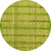 Round Abstract Yellow Modern Rug, abs4360yw