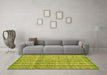 Machine Washable Abstract Yellow Modern Rug in a Living Room, wshabs4360yw