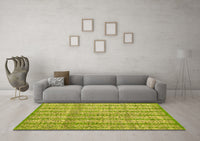 Machine Washable Abstract Yellow Modern Rug, wshabs4360yw