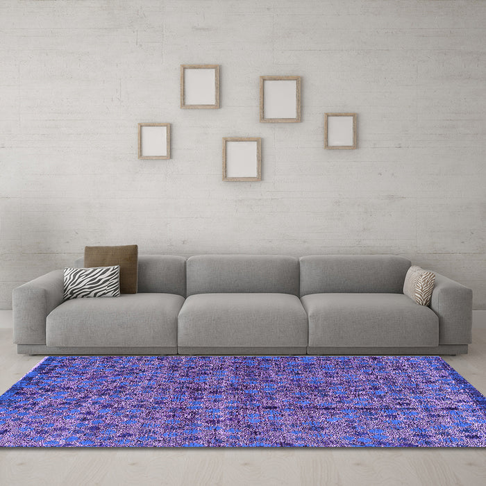 Machine Washable Abstract Purple Modern Area Rugs in a Living Room, wshabs4361pur