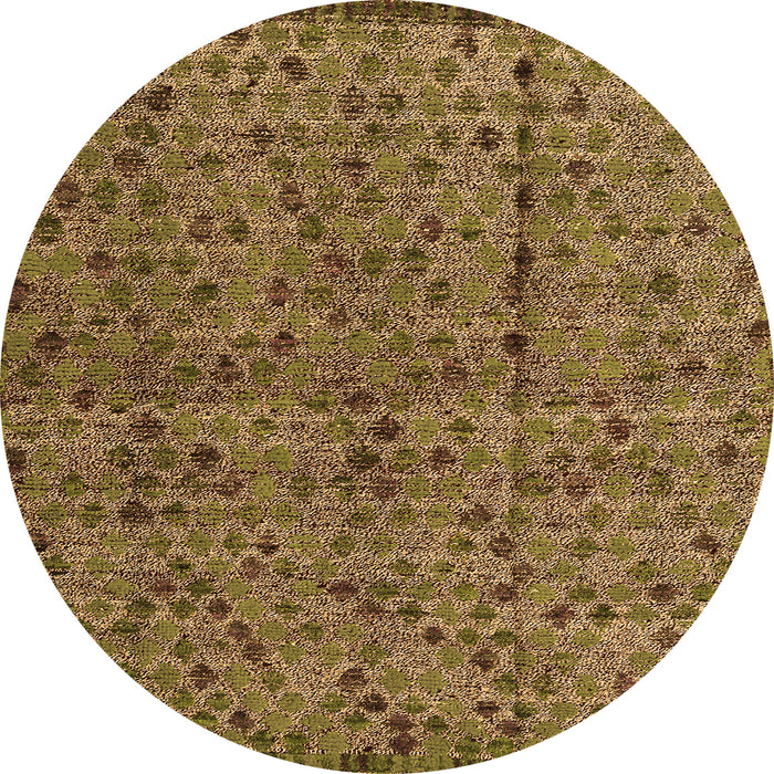 Round Abstract Orange Modern Rug, abs4361org