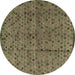 Round Machine Washable Abstract Brown Modern Rug, wshabs4361brn