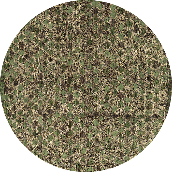 Round Abstract Brown Modern Rug, abs4361brn