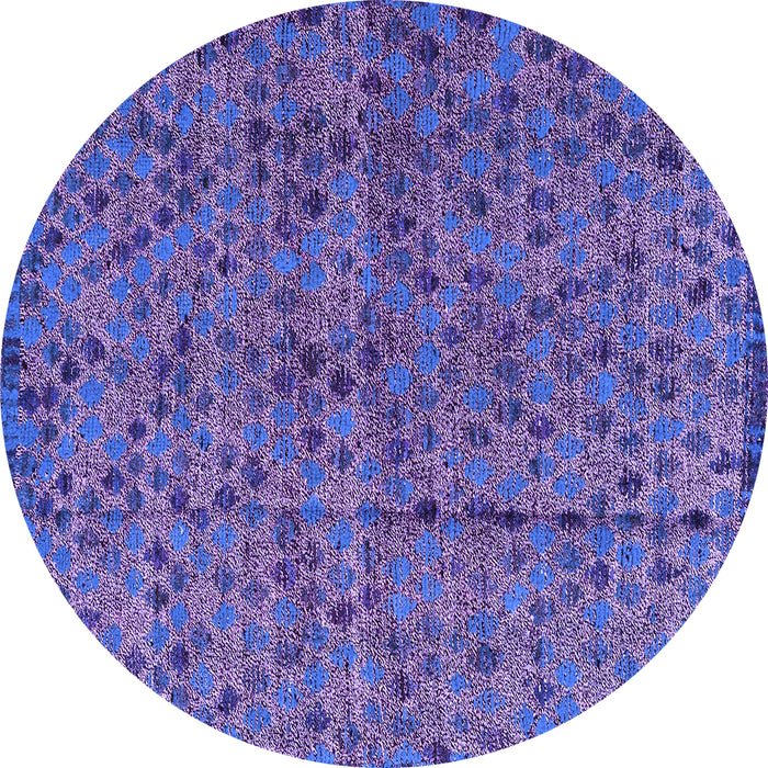 Round Machine Washable Abstract Purple Modern Area Rugs, wshabs4361pur