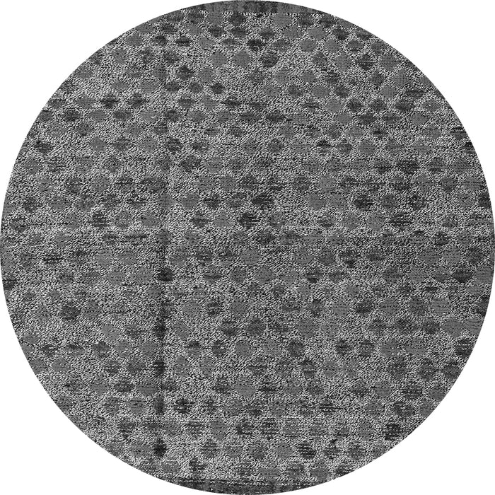 Round Machine Washable Abstract Gray Modern Rug, wshabs4361gry